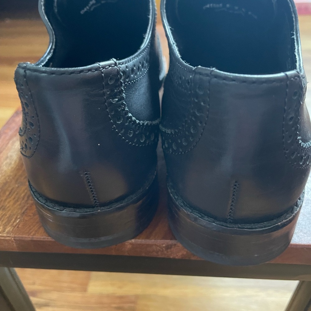 Cole Haan Black Leather Oxford Shoes with Brogue Detailing - Picture 4 of 6